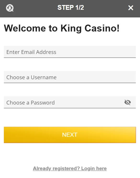 King Casino Sign Up